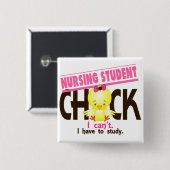 Student Chick 1 Vierkante Button 5,1 Cm (Voorkant /achterkant)