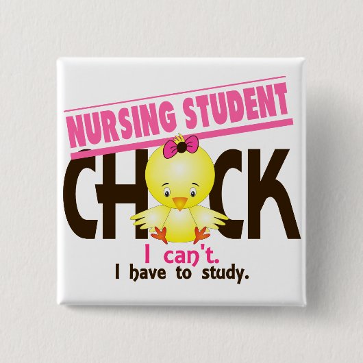 Student Chick 1 Vierkante Button 5,1 Cm (Voorkant)