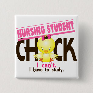 Student Chick 1 Vierkante Button 5,1 Cm