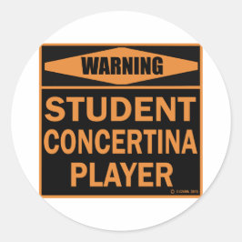 Student Concertina Player Ronde Sticker