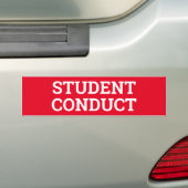 STUDENT CONDUCT-teken/sticker/MAGNET Bumpersticker (Op auto)