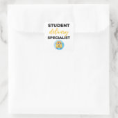 Student Delivery Specialist bl Vierkante Sticker (Tas)