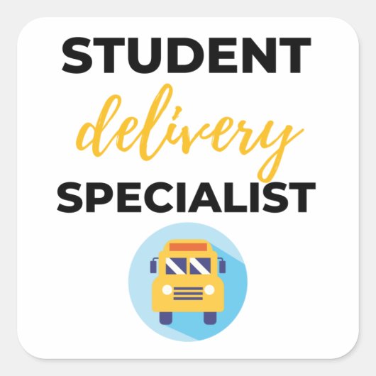 Student Delivery Specialist bl Vierkante Sticker (Voorkant)