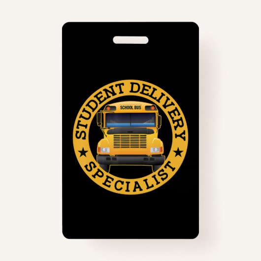 Student Delivery Specialist Funny School Bus Drive Badge (Voorkant)