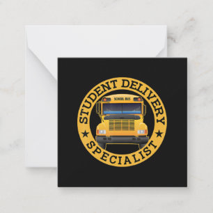 Student Delivery Specialist Funny School Bus Drive Notitiekaartje