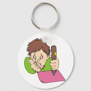 Student die hard studeert sleutelhanger