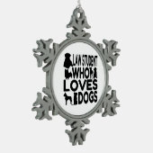 Student die van honden houdt tin sneeuwvlok ornament (Links)