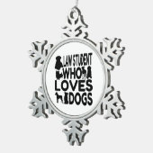 Student die van honden houdt tin sneeuwvlok ornament (Rechts)