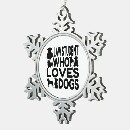 Student die van honden houdt tin sneeuwvlok ornament (Rechts)