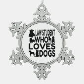 Student die van honden houdt tin sneeuwvlok ornament (Voorkant)