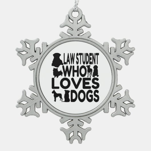 Student die van honden houdt tin sneeuwvlok ornament (Voorkant)