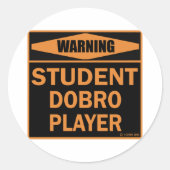 Student Dobro Player Ronde Sticker (Voorkant)