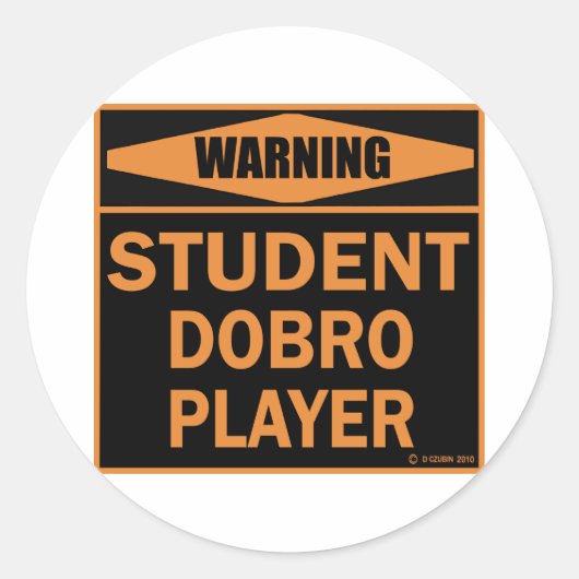 Student Dobro Player Ronde Sticker (Voorkant)