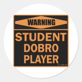 Student Dobro Player Ronde Sticker