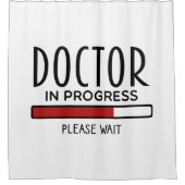 Student-docent van de universiteit in opleiding douchegordijn (Voorkant)