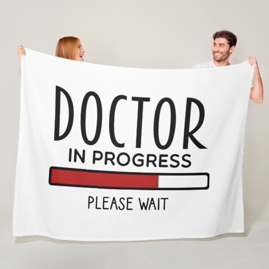 Student-docent van de universiteit in opleiding fleece deken (In situ)