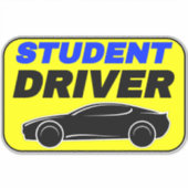 Student Driver Auto Venster Cling Sticker (Voorkant)