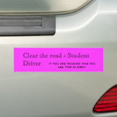 Student driver bumpersticker (Op auto)