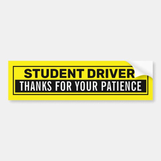 Student Driver Bumpersticker (Voorkant)