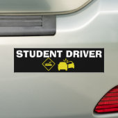 STUDENT DRIVER - CRASH YELLOW BUMPERSTICKER (Op auto)