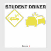 STUDENT DRIVER - CRASH YELLOW STICKER (Vel)