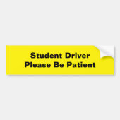 Student driver nieuwe driver, Teen, geel zwart Bumpersticker (Voorkant)