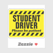 Student Driver Patiënt Waarschuwing Onderwijs Deca Sticker (Vel)