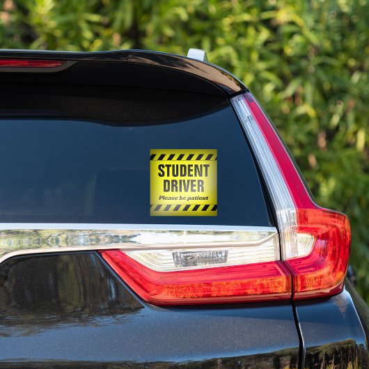 Student Driver Patiënt Waarschuwing Stripe Onderwi Raamsticker