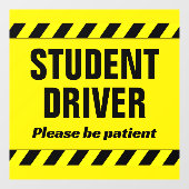 Student Driver Patiënt Waarschuwing Stripe Onderwi Raamsticker (Vel)