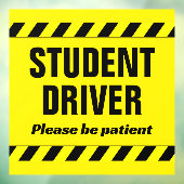 Student Driver Patiënt Waarschuwing Stripe Onderwi Raamsticker (Vel 3)