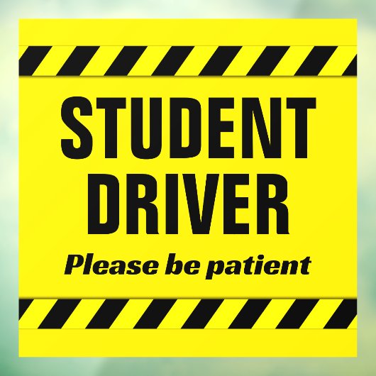 Student Driver Patiënt Waarschuwing Stripe Onderwi Raamsticker (Vel 3)