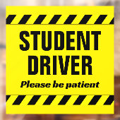 Student Driver Patiënt Waarschuwing Stripe Onderwi Raamsticker (Vel 2)