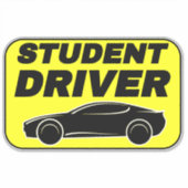 Student Driver Sign (auto Sticker) Modern rijden Sticker (Voorkant)
