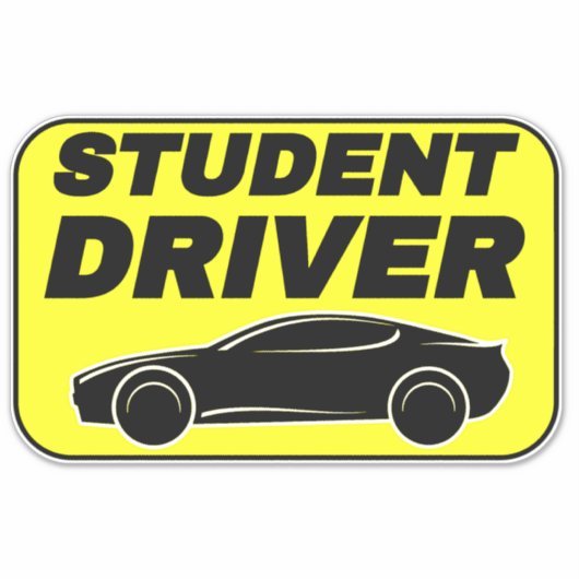 Student Driver Sign (auto Sticker) Modern rijden Sticker (Voorkant)