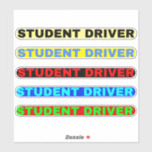 Student Driver Stickers (Driver Student Text) (Vel)