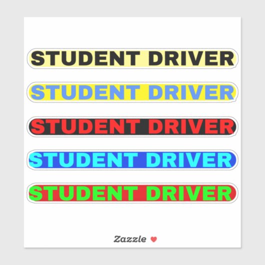 Student Driver Stickers (Driver Student Text) (Vel)
