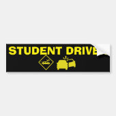 STUDENT DRIVER YELLOW - CRASH YELLOW BUMPERSTICKER (Voorkant)