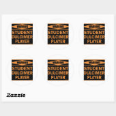 Student Dulcimer Player Ronde Sticker (Vel)