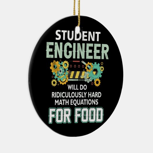 Student Engineer Belachelijk Hard Wiskunde Equatio Keramisch Ornament (Rechts)