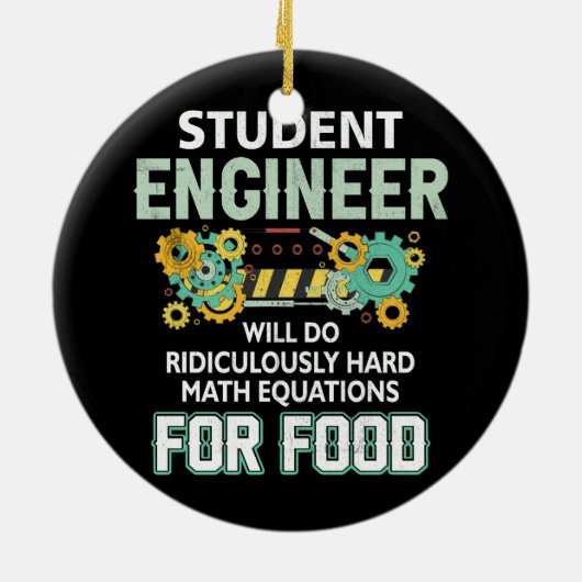 Student Engineer Belachelijk Hard Wiskunde Equatio Keramisch Ornament (Achterkant)