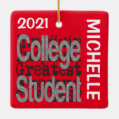 Student Extraordinaire CUSTOM College Keramisch Ornament (Achterkant)