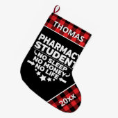 Student farmacie geen leven geld rood geplakt grote kerstsok (Voorkant (Hangend))