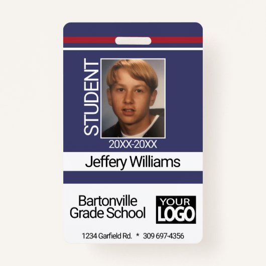 Student Foto - Blauw Badge (Voorkant)