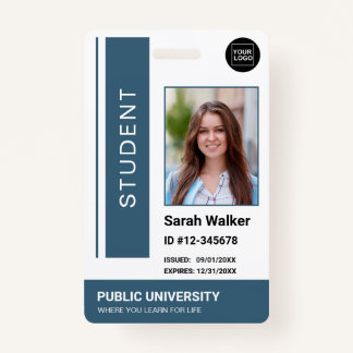 Student foto-ID school dusty blue Badge