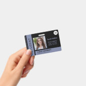 Student foto-ID school dusty blue Badge (Handheld)