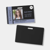 Student foto-ID school dusty blue Badge (Voor- en achterkant)