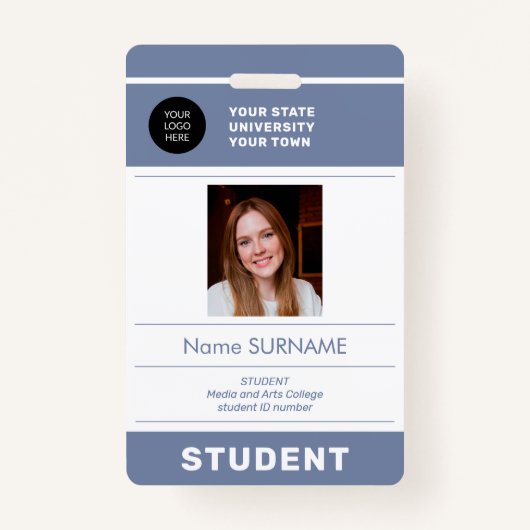 Student foto-ID school moderne universiteit Badge (Voorkant)