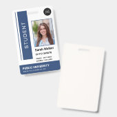 Student foto ID school universiteit marvy blue Bad Badge (Voor- en achterkant)
