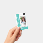 Student foto-ID school universiteit turquoise Badg Badge (Handheld)