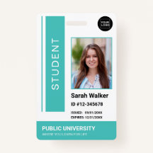 Student foto-ID school universiteit turquoise Badg